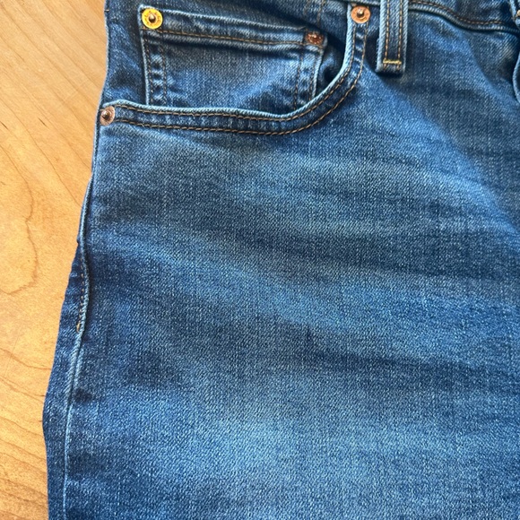 Levi’s Ribcage Straight Ankle Jeans 31x 26 High Rise Button Fly Stretchy Blue - Picture 10 of 11